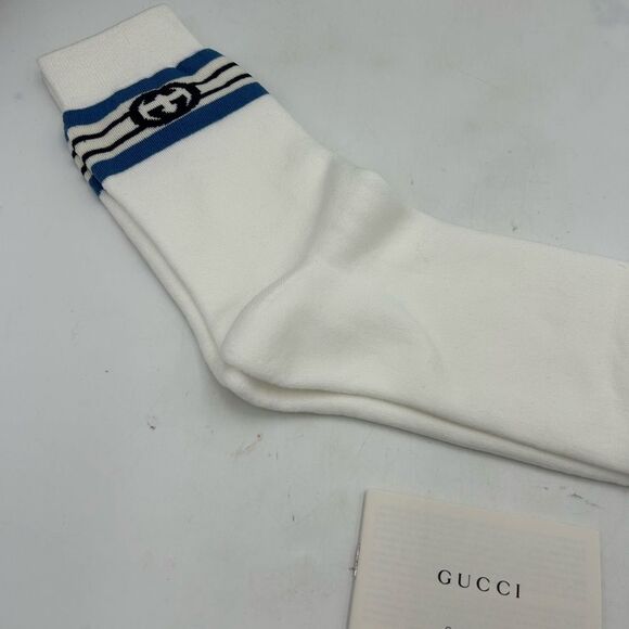 Men's Gucci, interlocking GG striped socks size large made in Italy - Picture 7 of 10